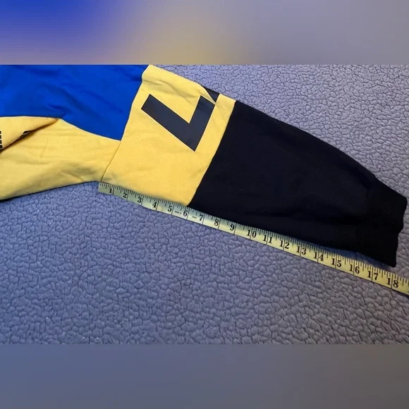 Juicy Couture Juice Pullover Hoodie Womens Size XL Blue And Yellow Oversized - Picture 5 of 13